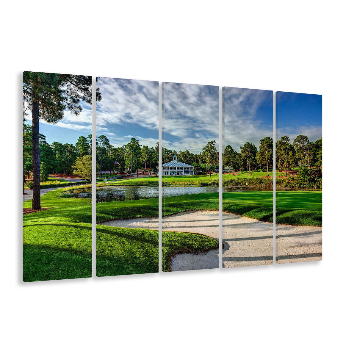 Pinehurst Course Number 2 Golf Courses, Golf Art Print, Extra Large Canvas Print Wall Art