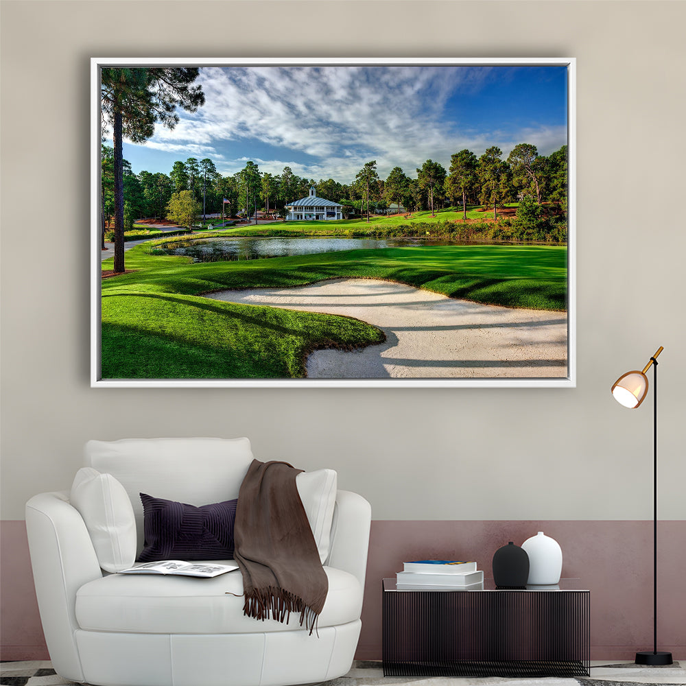 Pinehurst Course Number 2 Golf Courses, Floating Framed Canvas Print Wall Art