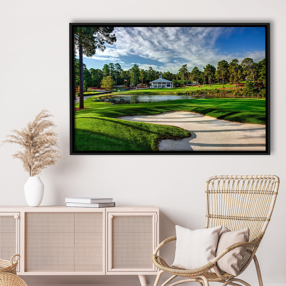 Pinehurst Course Number 2 Golf Courses, Floating Framed Canvas Print Wall Art