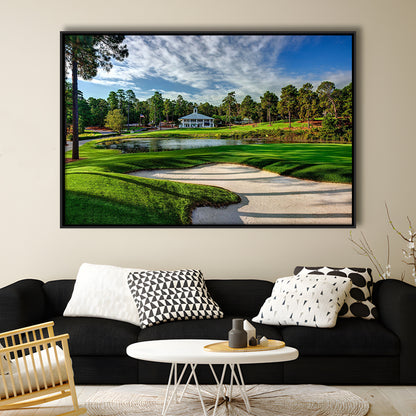 Pinehurst Course Number 2 Golf Courses, Floating Framed Canvas Print Wall Art