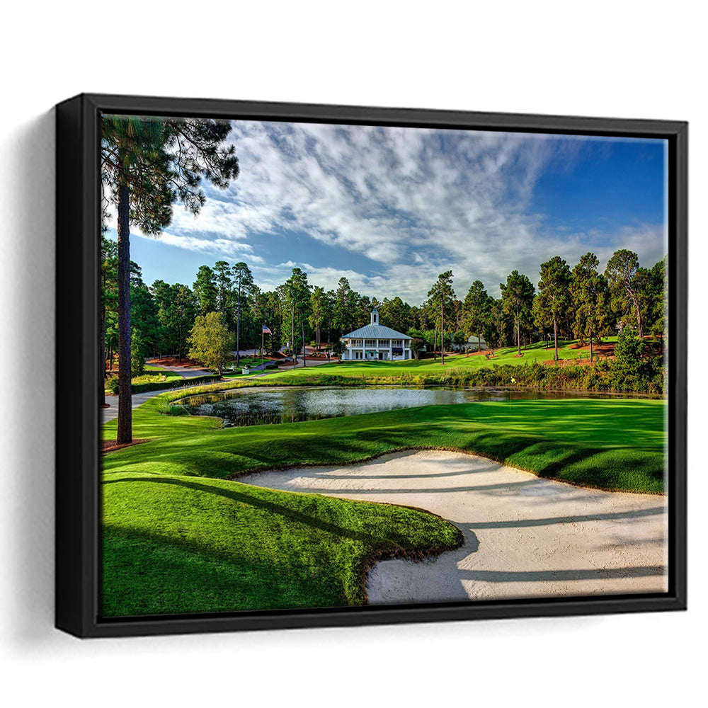 Pinehurst Course Number 2 Golf Courses, Floating Framed Canvas Print Wall Art