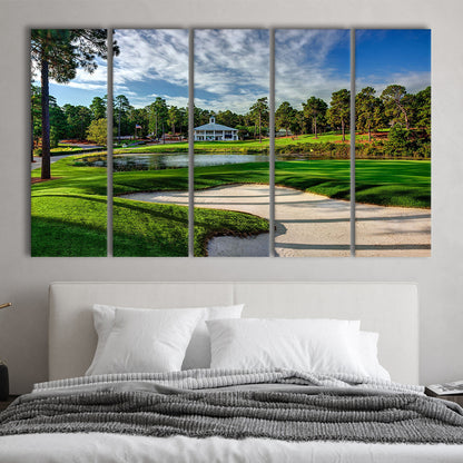 Pinehurst Course Number 2 Golf Courses, Golf Art Print, Extra Large Canvas Print Wall Art
