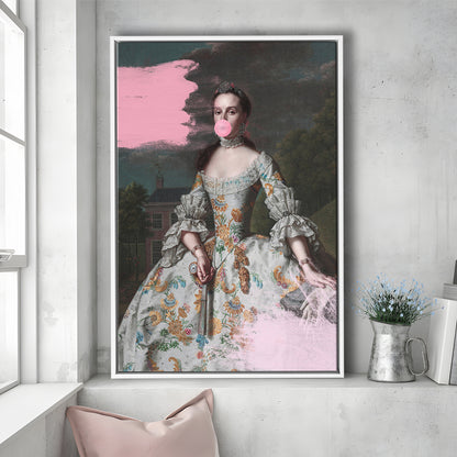 Pink Altered Art Wall, Floating Framed Canvas Art Print,, Framed Canvas Prints Wall Art