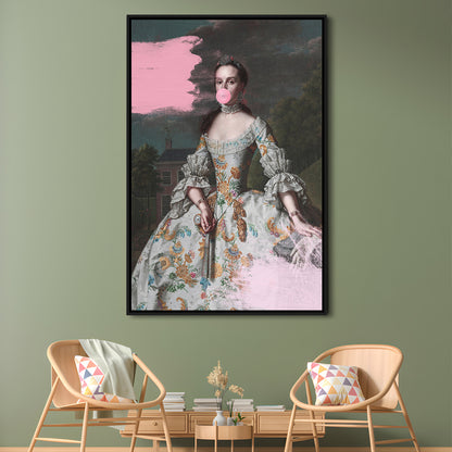 Pink Altered Art Wall, Floating Framed Canvas Art Print,, Framed Canvas Prints Wall Art