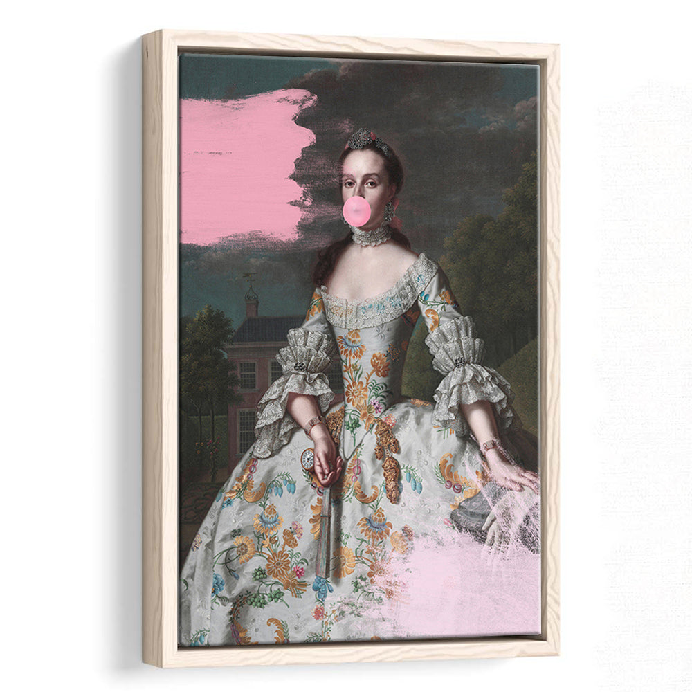 Pink Altered Art Wall, Floating Framed Canvas Art Print,, Framed Canvas Prints Wall Art