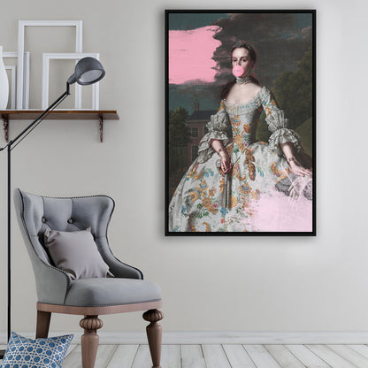 Pink Altered Art Wall, Floating Framed Canvas Art Print,, Framed Canvas Prints Wall Art