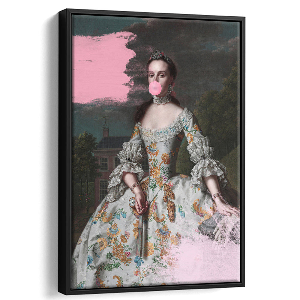 Pink Altered Art Wall, Floating Framed Canvas Art Print,, Framed Canvas Prints Wall Art