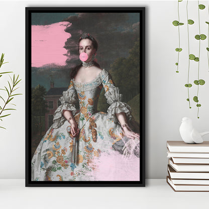 Pink Altered Art Wall, Floating Framed Canvas Art Print,, Framed Canvas Prints Wall Art