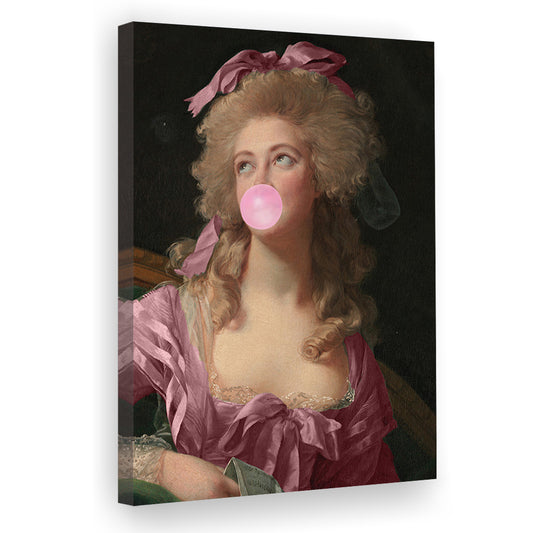 Pink Bubble Gum Altered Vintage Print Art, Canvas Art Print Decor, Painting Art, Canvas Prints Wall Art