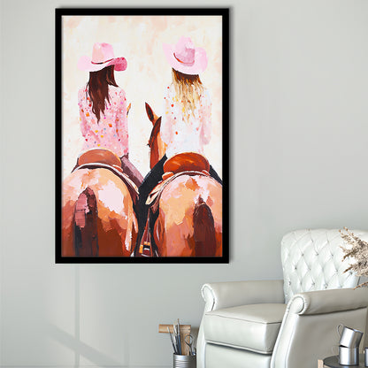 Pink Cowgirl Art Print Western Decor Cowgirl Aesthetic Dorm Room, Framed Art Print Wall Decor, Picture Framed