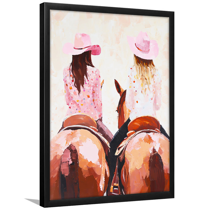 Pink Cowgirl Art Print Western Decor Cowgirl Aesthetic Dorm Room, Framed Art Print Wall Decor, Picture Framed