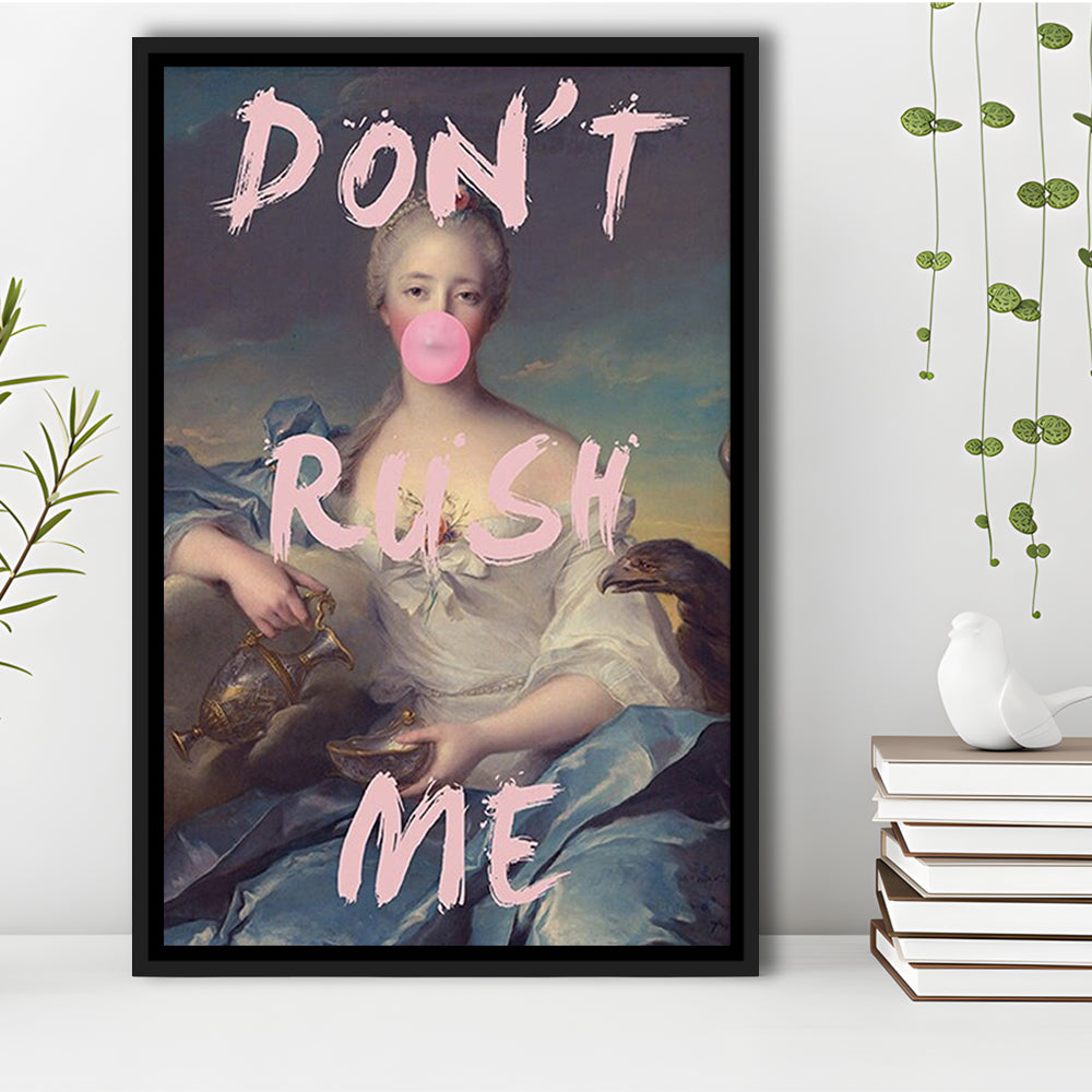 Pink Don'T Rush Me Bubble Gum Wall Art, Floating Framed Canvas Art Print,, Framed Canvas Prints Wall Art