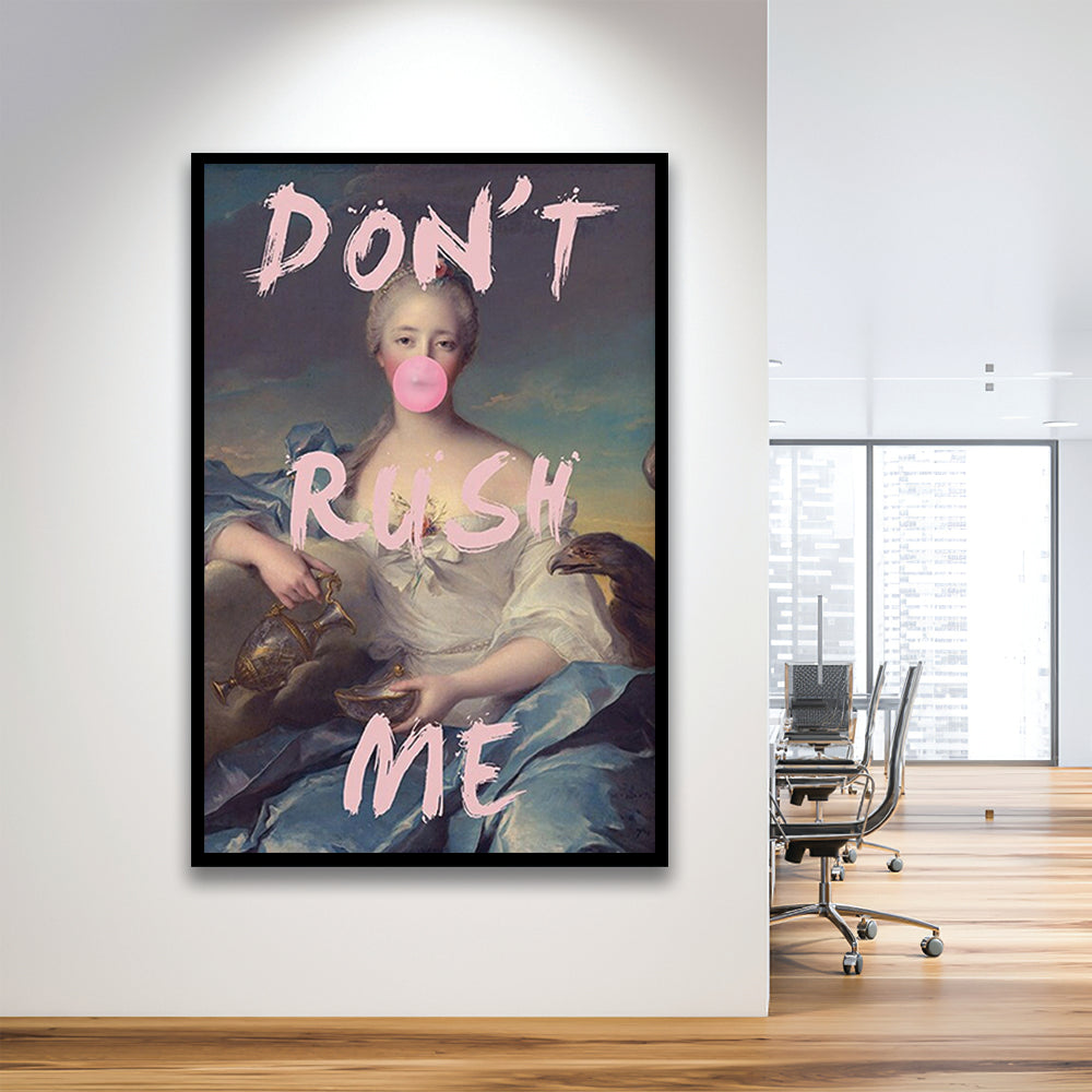 Pink Don'T Rush Me Bubble Gum Wall Art, Framed Picture Print,, Framed Art Prints Wall Decor