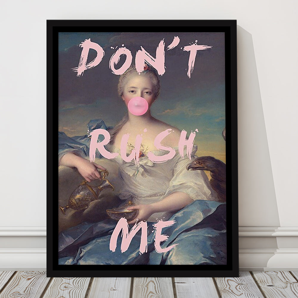 Pink Don'T Rush Me Bubble Gum Wall Art, Floating Framed Canvas Art Print,, Framed Canvas Prints Wall Art