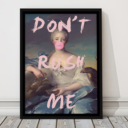 Pink Don'T Rush Me Bubble Gum Wall Art, Floating Framed Canvas Art Print,, Framed Canvas Prints Wall Art