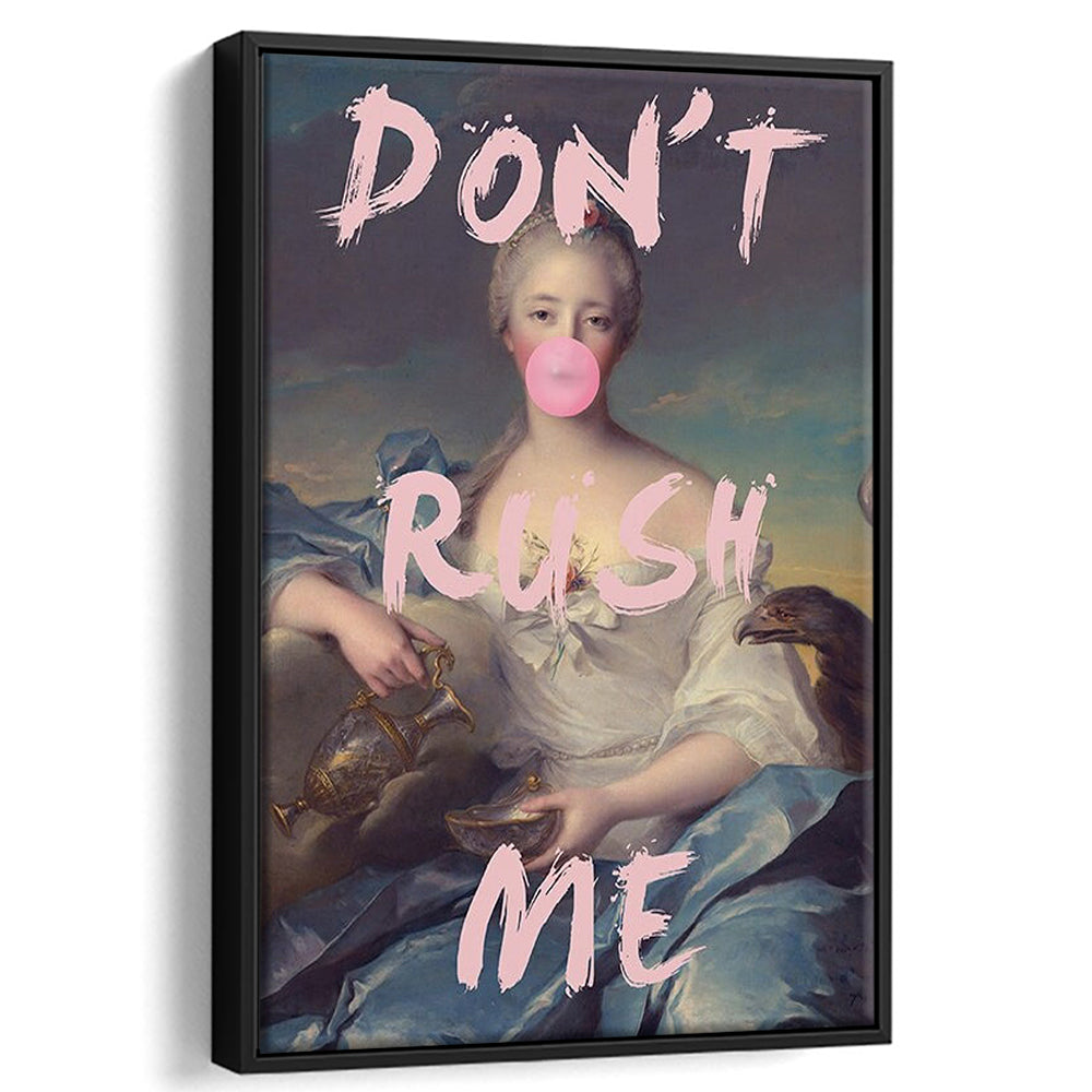 Pink Don'T Rush Me Bubble Gum Wall Art, Floating Framed Canvas Art Print,, Framed Canvas Prints Wall Art