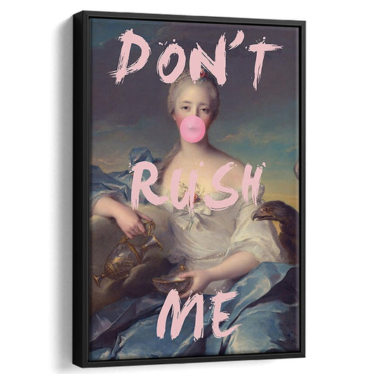 Pink Don'T Rush Me Bubble Gum Wall Art, Floating Framed Canvas Art Print,, Framed Canvas Prints Wall Art