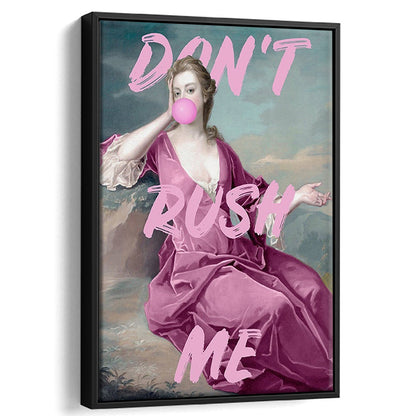 Pink Don'T Rush Me Printed Wall Art, Floating Framed Canvas Art Print,, Framed Canvas Prints Wall Art