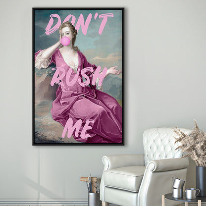 Pink Don'T Rush Me Printed Wall Art, Floating Framed Canvas Art Print,, Framed Canvas Prints Wall Art