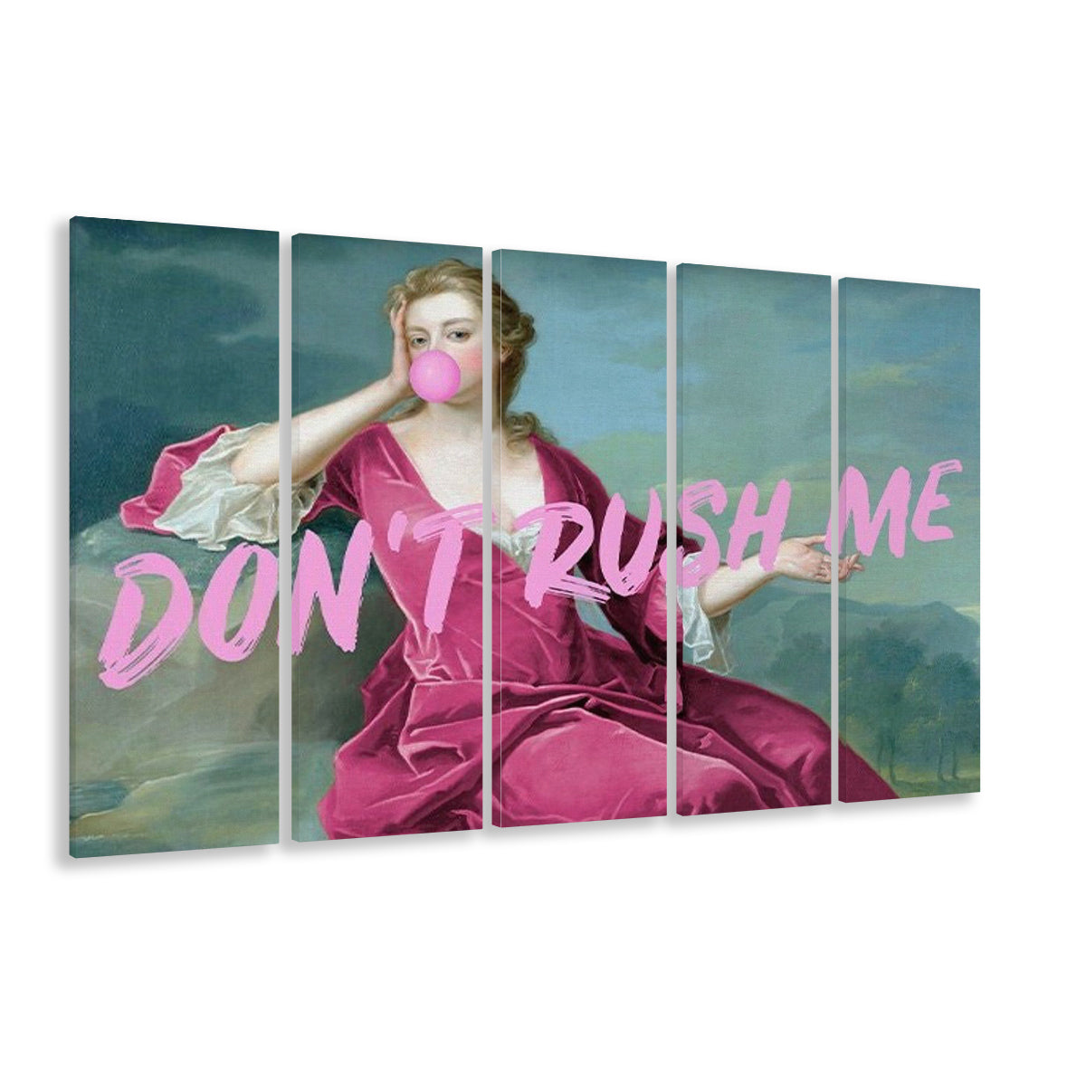 Pink Girly Chic Art Print, Don'T Rush Me Art Print, Altered Art, Bedroom Print Art, Multi Panels Canvas Print Wall Art