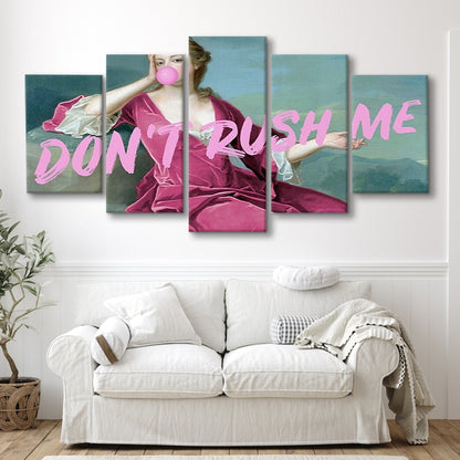 Pink Girly Chic Art Print, Don'T Rush Me Art Print, Altered Art, Bedroom Print Art, Mixed Panels Canvas Print Wall Art