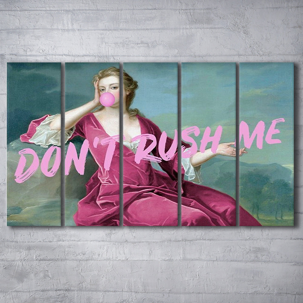 Pink Girly Chic Art Print, Don'T Rush Me Art Print, Altered Art, Bedroom Print Art, Multi Panels Canvas Print Wall Art