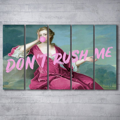 Pink Girly Chic Art Print, Don'T Rush Me Art Print, Altered Art, Bedroom Print Art, Multi Panels Canvas Print Wall Art