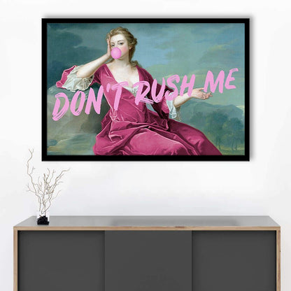 Pink Girly Chic Art Print, Don'T Rush Me Art Print, Altered Art, Bedroom Print Art, Framed Art Print Wall Decor, Framed Picture