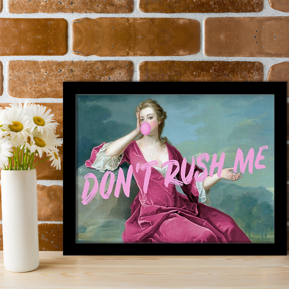 Pink Girly Chic Art Print, Don'T Rush Me Art Print, Altered Art, Bedroom Print Art, Framed Art Print Wall Decor, Framed Picture
