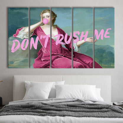 Pink Girly Chic Art Print, Don'T Rush Me Art Print, Altered Art, Bedroom Print Art, Multi Panels Canvas Print Wall Art