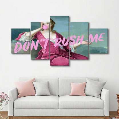 Pink Girly Chic Art Print, Don'T Rush Me Art Print, Altered Art, Bedroom Print Art, Mixed Panels Canvas Print Wall Art