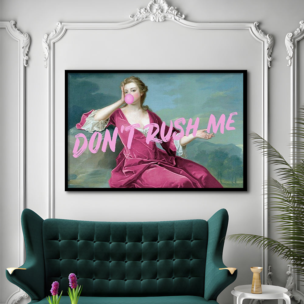 Pink Girly Chic Art Print, Don'T Rush Me Art Print, Altered Art, Bedroom Print Art, Framed Art Print Wall Decor, Framed Picture