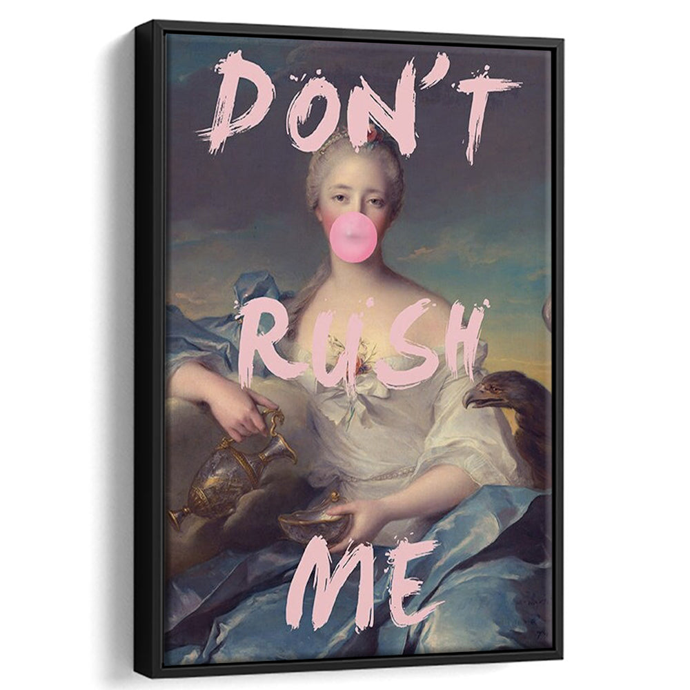 Pink Girly Print Don'T Rush Me Bubble Gum Wall Art, Framed Canvas Prints Wall Art