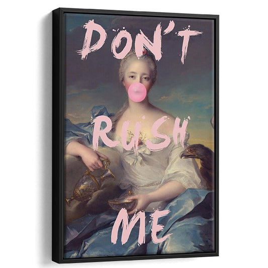 Pink Girly Print Don'T Rush Me Bubble Gum Wall Art, Framed Canvas Prints Wall Art