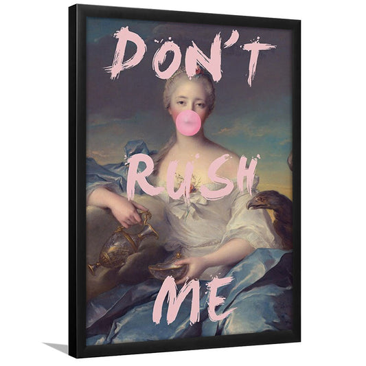 Pink Girly Print Don'T Rush Me Bubble Gum Wall Art, Framed Art Prints Wall Decor