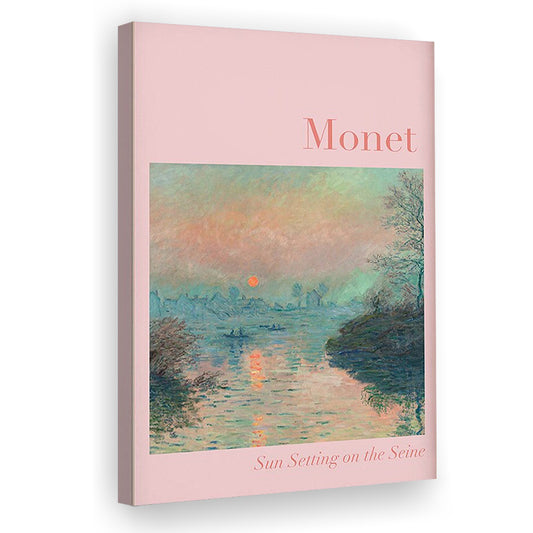 Pink Monet Sunset Print, Wall Art Print,, Gallery Wall Print, Bedroom Decor, Dorm Decor, Canvas Prints Wall Art