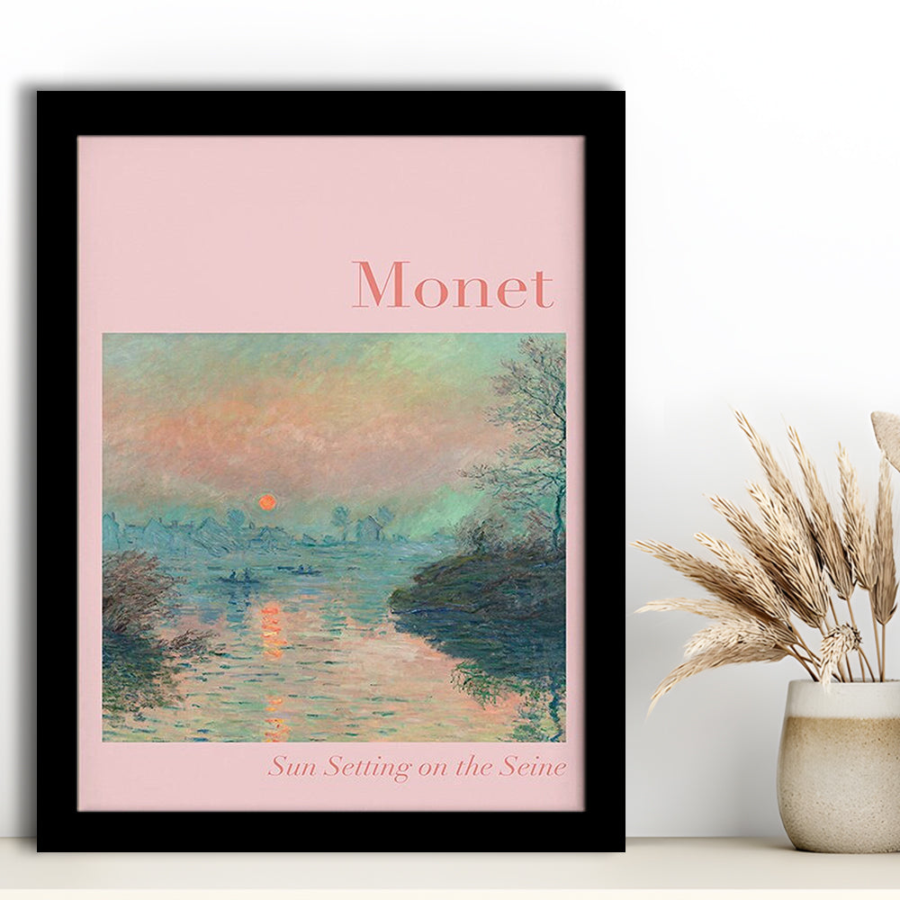 Pink Monet Sunset Print, Wall Art Print,, Gallery Wall Print, Bedroom Decor, Dorm Decor, Framed Art Prints Wall Decor