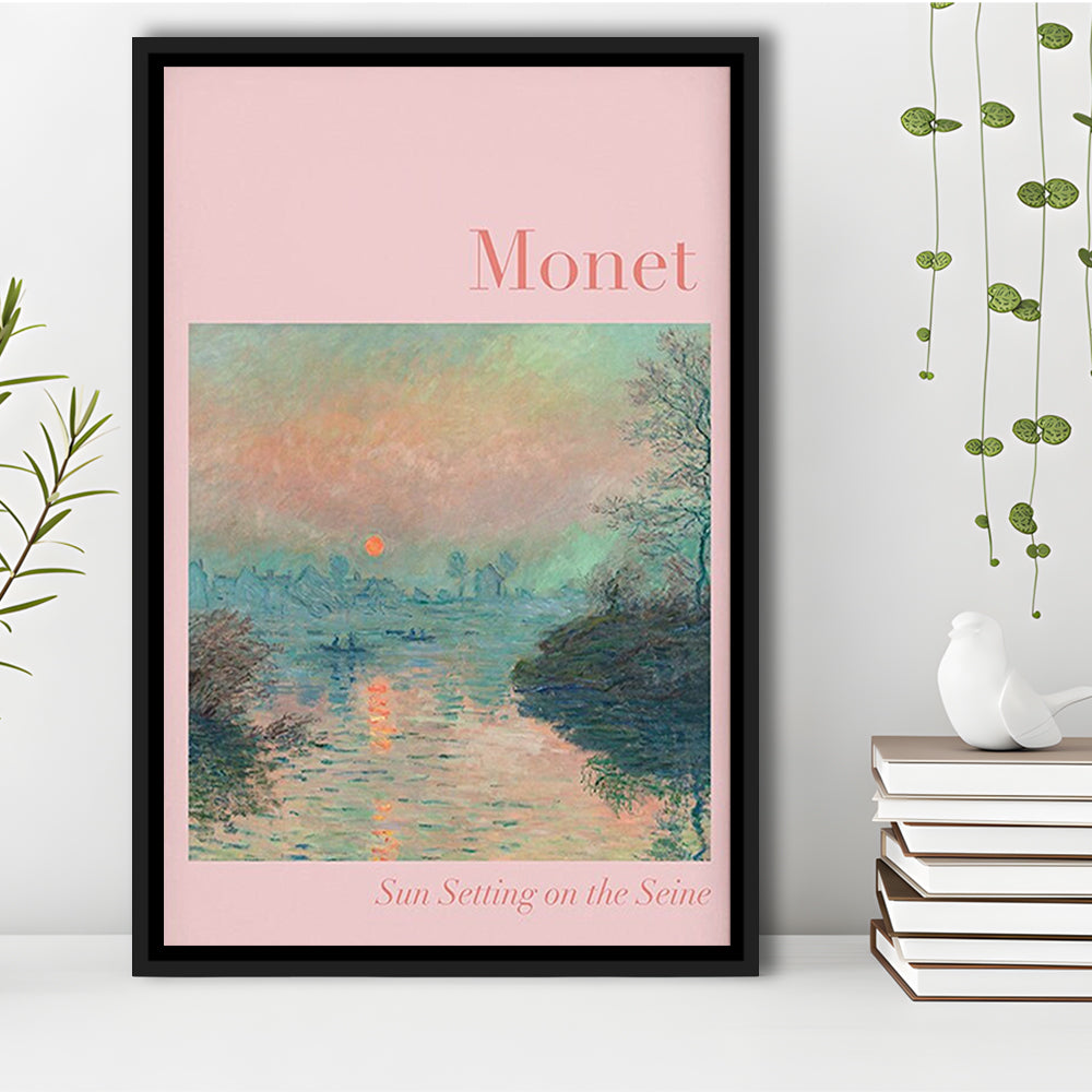 Pink Monet Sunset Print, Wall Art Print, Gallery Print, Bedroom Decor, Dorm Decor, Framed Canvas Prints Wall Art