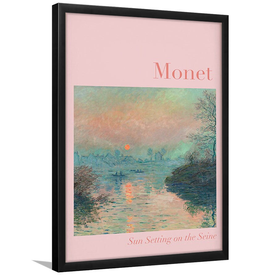 Pink Monet Sunset Print, Wall Art Print,, Gallery Wall Print, Bedroom Decor, Dorm Decor, Framed Art Prints Wall Decor