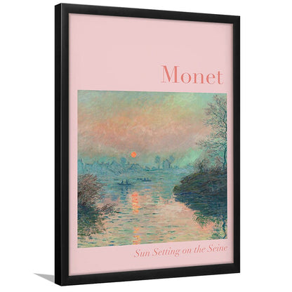 Pink Monet Sunset Print, Wall Art Print,, Gallery Wall Print, Bedroom Decor, Dorm Decor, Framed Art Prints Wall Decor
