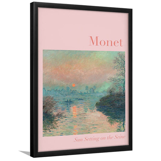 Pink Monet Sunset Print, Wall Art Print,, Gallery Wall Print, Bedroom Decor, Dorm Decor, Framed Art Prints Wall Decor