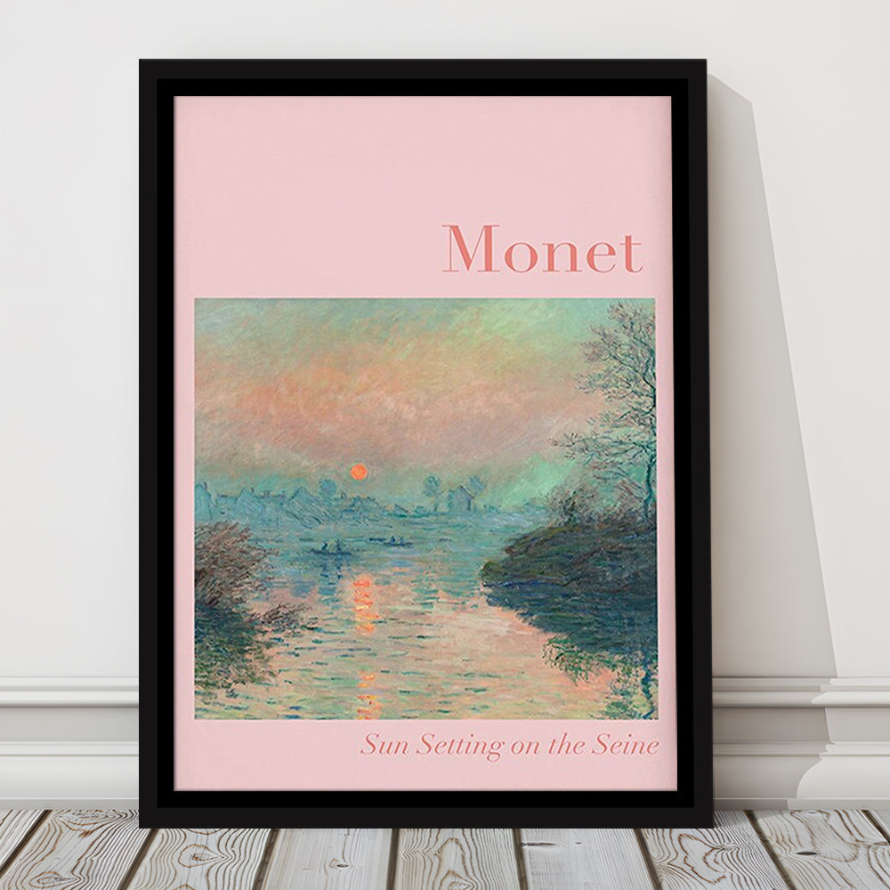 Pink Monet Sunset Print, Wall Art Print, Gallery Print, Bedroom Decor, Dorm Decor, Framed Canvas Prints Wall Art