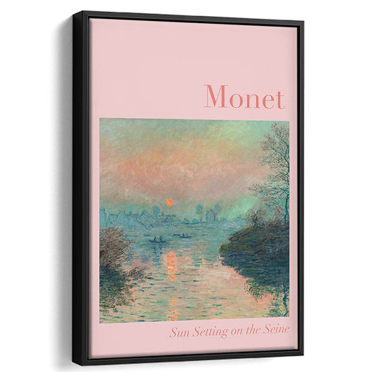 Pink Monet Sunset Print, Wall Art Print, Gallery Print, Bedroom Decor, Dorm Decor, Framed Canvas Prints Wall Art