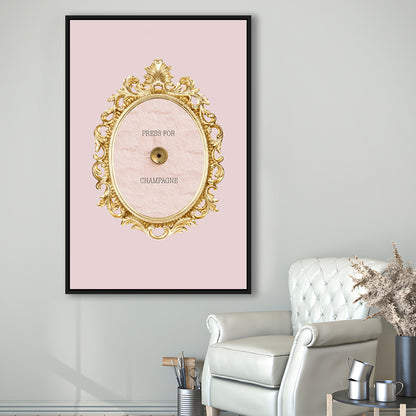 Pink Press For Champagne, Floating Framed Canvas Art Print,, Framed Canvas Prints Wall Art