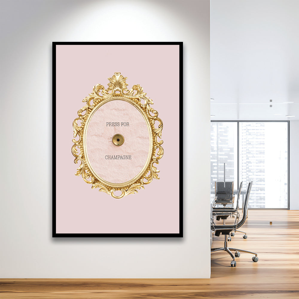 Pink Press For Champagne, Framed Picture Print,, Framed Art Prints Wall Decor
