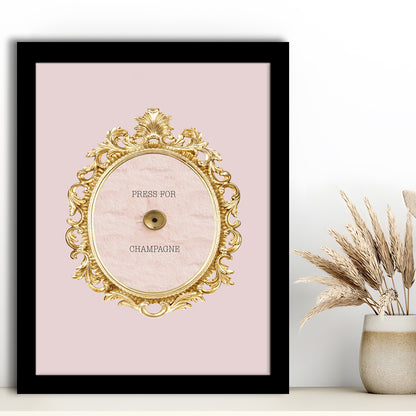 Pink Press For Champagne, Framed Picture Print,, Framed Art Prints Wall Decor