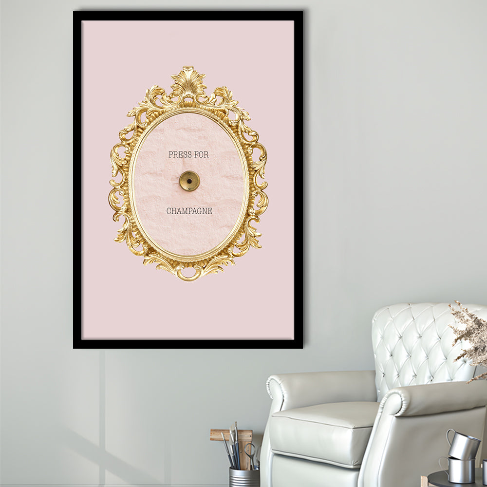 Pink Press For Champagne, Framed Picture Print,, Framed Art Prints Wall Decor