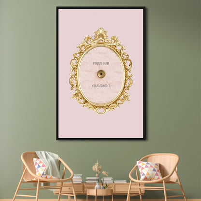 Pink Press For Champagne, Floating Framed Canvas Art Print,, Framed Canvas Prints Wall Art