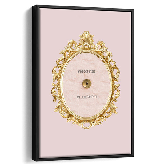 Pink Press For Champagne, Floating Framed Canvas Art Print,, Framed Canvas Prints Wall Art
