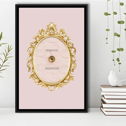 Pink Press For Champagne, Floating Framed Canvas Art Print,, Framed Canvas Prints Wall Art